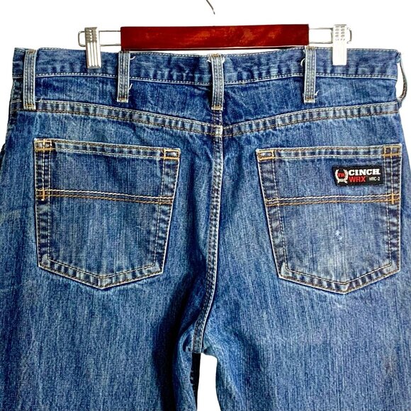 Cinch WRX FR Straight White Label Flame Resistant Blue Jeans 36x30 Workwear - Picture 4 of 11